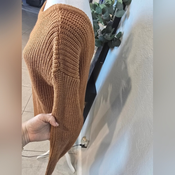 Lulus Women's Bringing Sexy Back Camel Backless Sweater Dress S - Picture 5 of 8